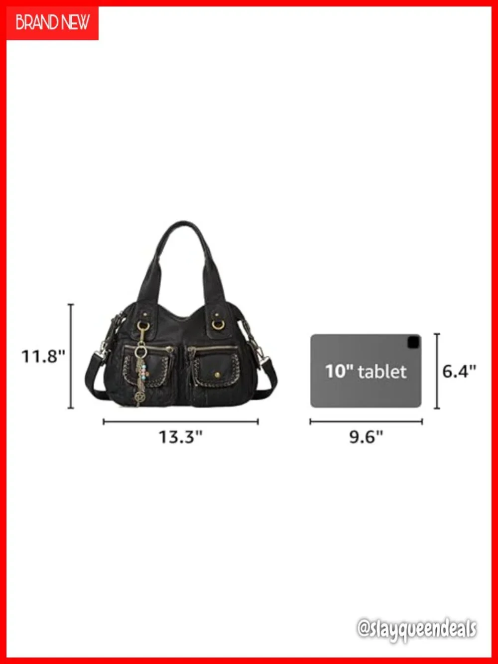 Canvas Hobo Purse Multi Pocket Tote Shopper Shoulder Bag with Embroidery Ethnic